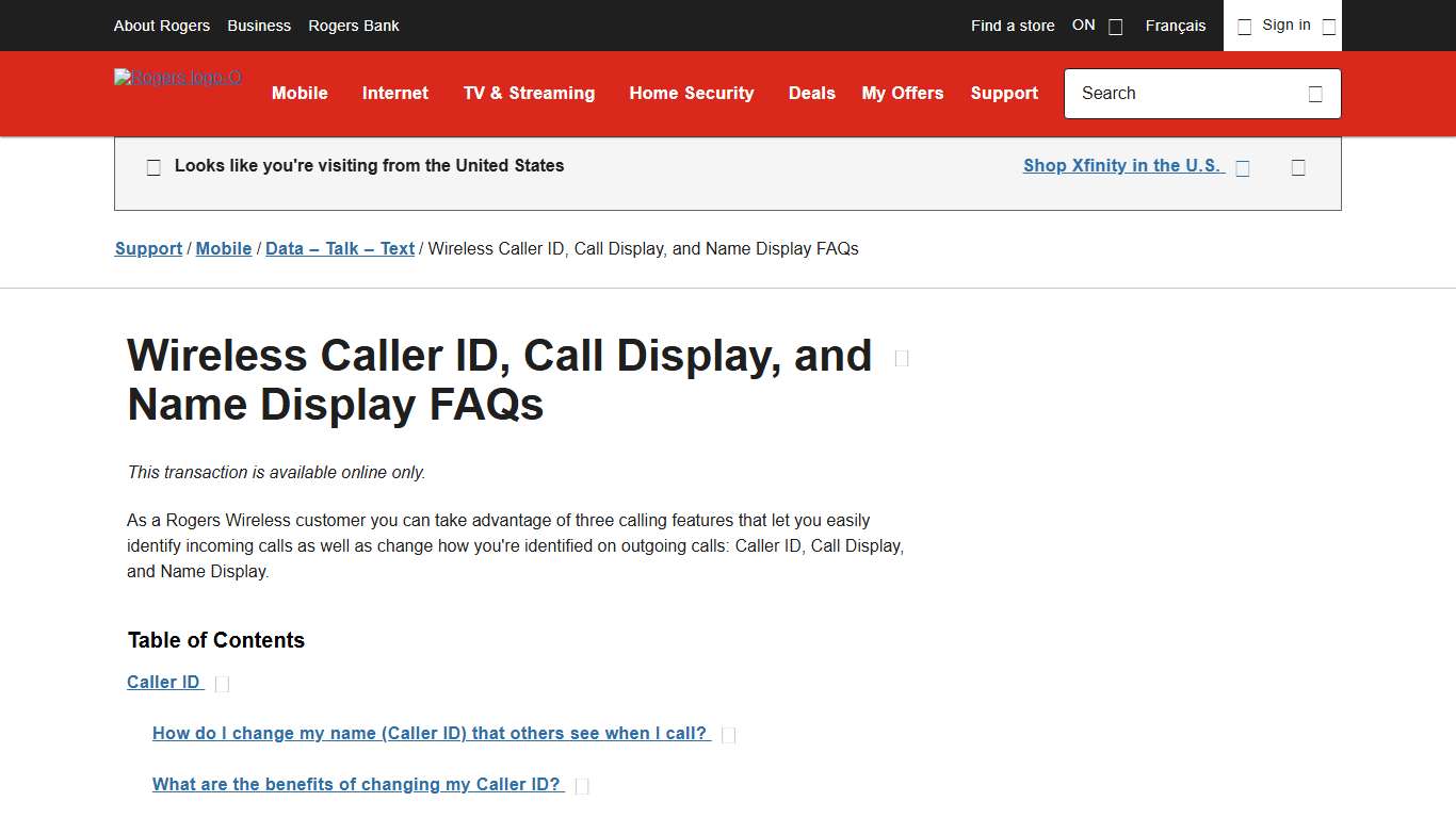 Wireless Caller ID, Call Display, and Name Display FAQs